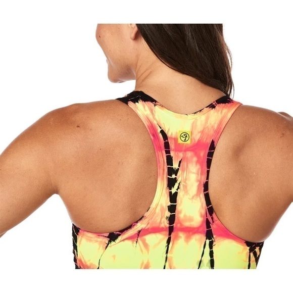 Zumba Tie Dye For Zumba Scoop Bra - Medium Oh Orange NWT - Picture 6 of 12